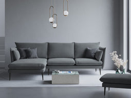 Micadoni Velvet Left Corner Sofa "Agate" 4 Seats
