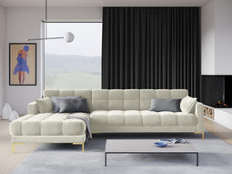 Micadoni Velvet Left Corner Sofa "Mamaia" 5 Seats