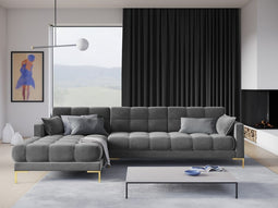 Micadoni Velvet Left Corner Sofa "Mamaia" 5 Seats