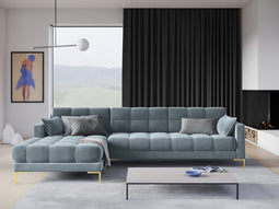 Micadoni Velvet Left Corner Sofa "Mamaia" 5 Seats