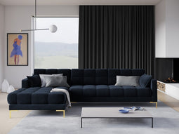Micadoni Velvet Left Corner Sofa "Mamaia" 5 Seats