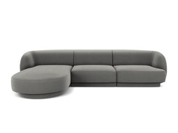 Micadoni Velvet Left Corner Sofa "Miley" 4 Seats