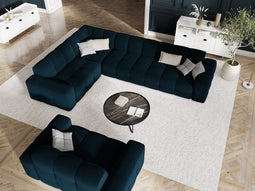 Micadoni Velvet Left Corner Sofa "Kendal" 6 Seats