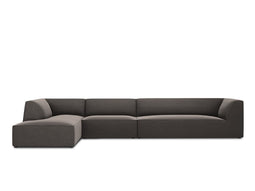 Micadoni Velvet Modular Left Corner Sofa "Ruby" 5 Seats