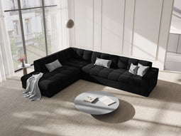 Micadoni Velvet Left Corner Sofa "Justin" 5 Seats
