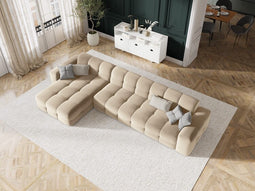 Micadoni Velvet Left Corner Sofa "Kendal" 5 Seats