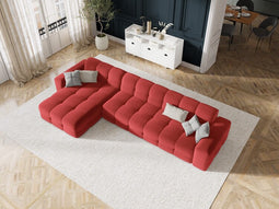 Micadoni Velvet Left Corner Sofa "Kendal" 5 Seats