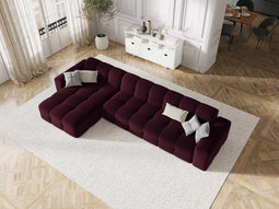 Micadoni Velvet Left Corner Sofa "Kendal" 5 Seats