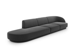 Micadoni Left Velvet Sofa "Miley" 4 Seats