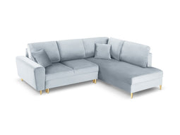 Micadoni Velvet Right Corner Sofa With Bed Function And Box "Moghan" 5 Seats