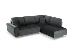 Micadoni Velvet Right Corner Sofa With Bed Function And Box "Moghan" 5 Seats
