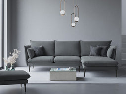 Micadoni Velvet Right Corner Sofa "Agate" 4 Seats