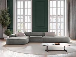 Micadoni Velvet Left Corner Sofa "Jodie" 4 Seats