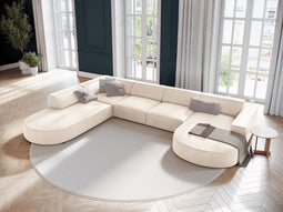 Micadoni Velvet Panoramic Left Corner Sofa "Jodie" 7 Seats