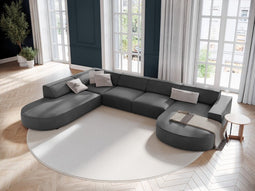 Micadoni Velvet Panoramic Left Corner Sofa "Jodie" 7 Seats