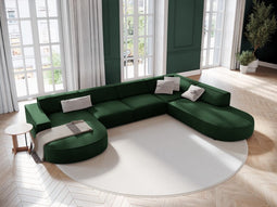 Micadoni Velvet Panoramic Right Corner Sofa "Jodie" 7 Seats