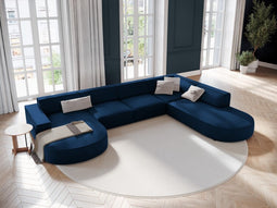 Micadoni Velvet Panoramic Right Corner Sofa "Jodie" 7 Seats
