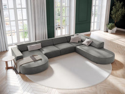 Micadoni Velvet Panoramic Right Corner Sofa "Jodie" 7 Seats