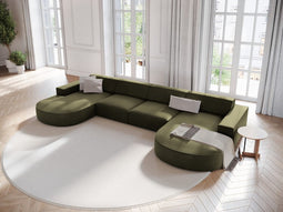 Micadoni Velvet Panoramic Sofa "Jodie" 6 Seats
