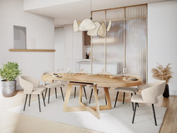 Micadoni Extendable Table "Dustin" Natural Oak Veneer