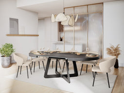 Micadoni Extendable Table "Dustin" Natural Oak Veneer