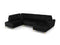 Micadoni Velvet Panoramic Left Sofa with Box and Sleeping Function
