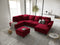 Micadoni Velvet Panoramic Left Sofa with Box and Sleeping Function