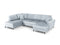Micadoni Velvet Panoramic Left Sofa with Box and Sleeping Function