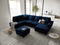 Micadoni Velvet Panoramic Left Sofa with Box and Sleeping Function