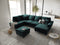 Micadoni Velvet Panoramic Left Sofa with Box and Sleeping Function