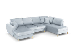 Micadoni Velvet Panoramic Right Sofa with Box and Sleeping Function "Moghan" 7 Seats