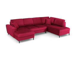 Micadoni Velvet Panoramic Right Sofa with Box and Sleeping Function "Moghan" 7 Seats