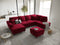 Micadoni Velvet Panoramic Right Sofa with Box and Sleeping Function