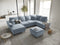Micadoni Velvet Panoramic Right Sofa with Box and Sleeping Function