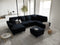 Micadoni Velvet Panoramic Right Sofa with Box and Sleeping Function