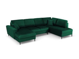 Micadoni Velvet Panoramic Right Sofa with Box and Sleeping Function "Moghan" 7 Seats