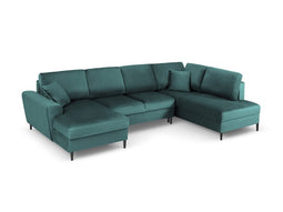 Micadoni Velvet Panoramic Right Sofa with Box and Sleeping Function "Moghan" 7 Seats