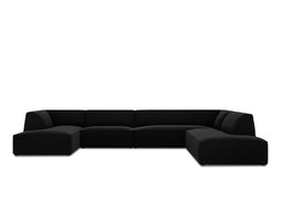 Micadoni Velvet Panoramic Right Corner Sofa "Ruby" 7 Seats