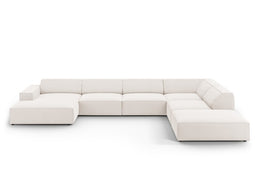 Micadoni Velvet Panoramic Right Corner Sofa "Jodie" 7 Seats
