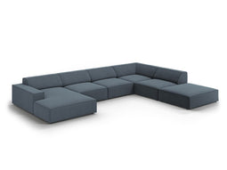 Micadoni Velvet Panoramic Right Corner Sofa "Jodie" 7 Seats