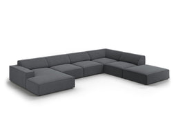 Micadoni Velvet Panoramic Right Corner Sofa "Jodie" 7 Seats
