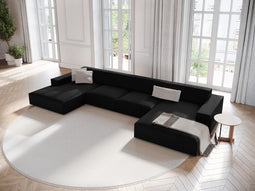 Micadoni Velvet Panoramic Sofa "Jodie" 6 Seats