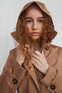 Waterproof Tailored Trenchcoat - Satin Beige
