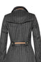 Maxi double breasted wrapcoat - Grey Wool Stripe