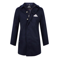 Mens Trench - Waterproof Navy Wool