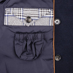 Mens Trench - Waterproof Navy Wool