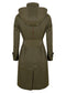 Waterproof Waistbelt Rain Coat - Forest Green