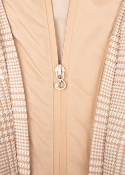 Jacket with zip off hood - Beige Check