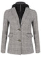 Jacket with zip off hood -black and white check
