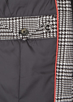 Jacket with zip off hood -black and white check